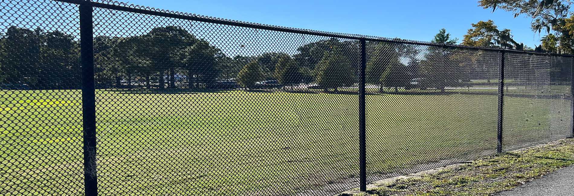 PT15 tube in the field as chain link fence posts