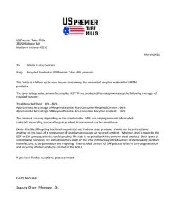 US Premier Tube Mills "LEED Letter" preview